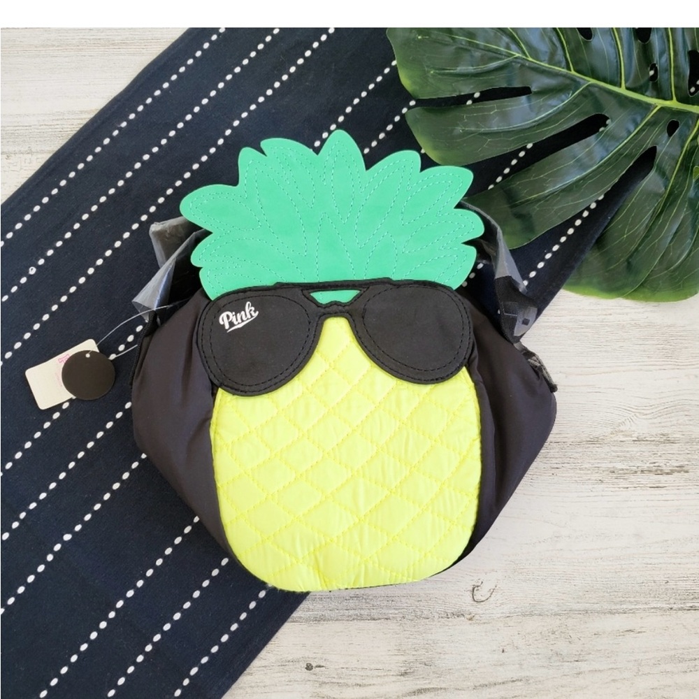 PINK Victoria's Secret Yellow and Green Crossbody Bag Pineapple Design